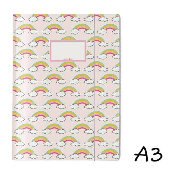 DIN A3 Elasticated Folder Rainbows