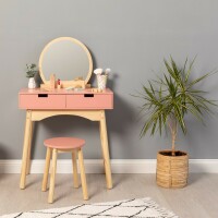 Calendula Dressing Table Set Pink/ Natural