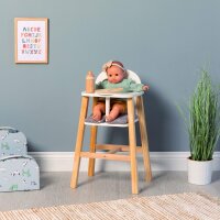 Wooden Doll High Chair Viola in White/ Natural/ Grey