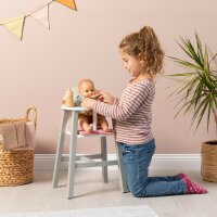 Wooden Doll High Chair Viola in Grey/ White/ Pink