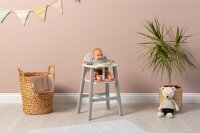 Wooden Doll High Chair Viola in Grey/ White/ Pink