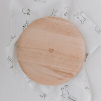 Wooden Plate with Heart