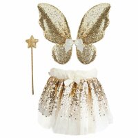 Gracious Gold Sequins Set with Wings and Wand