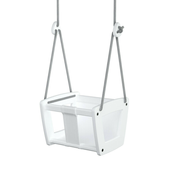 Lillagunga Toddler - White Birch - White Leather Seat & Grey Ropes